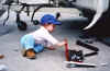 Daddy's little helper!