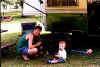 Me and my son Ben in front of our first Apache, a 1975 Ramada